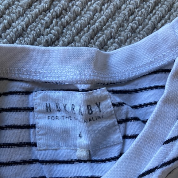 HUXBABY black/white striped L/S 4 unisex top - Picture 7 of 11